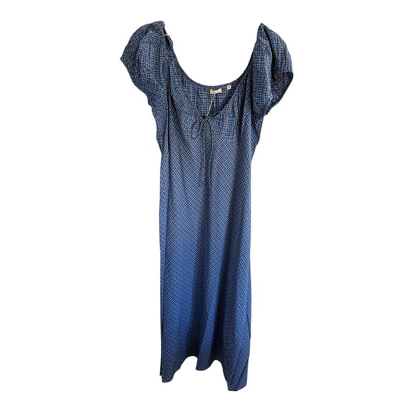 Doen Sofia Maxi Dress Cassis Check Blue Size XXL - Picture 3 of 8